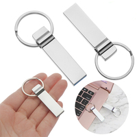 Flashdisk USB 128GB 64GB 32GB 16GB 8GB, Memory Stick Pendrive Mini Metal dengan Gantungan Kunci