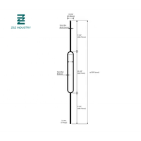 Nouveau design étroit fer balustre broche en métal composants en fer forgé broche forgé à chaud ornemental
