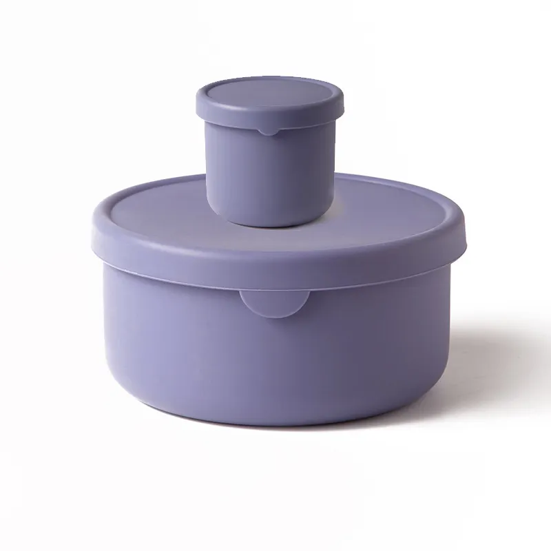 Boîte à lunch en silicone sans BPA de haute qualité Conteneur de stockage de nourriture écologique réutilisable avec couvercles pour le stockage des aliments pour bébés