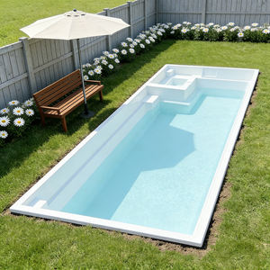 Piscina prefabricada rectangular de primera calidad, de bajo mantenimiento, personalizada para patio trasero, grande, de fibra de vidrio. - Product Image 1