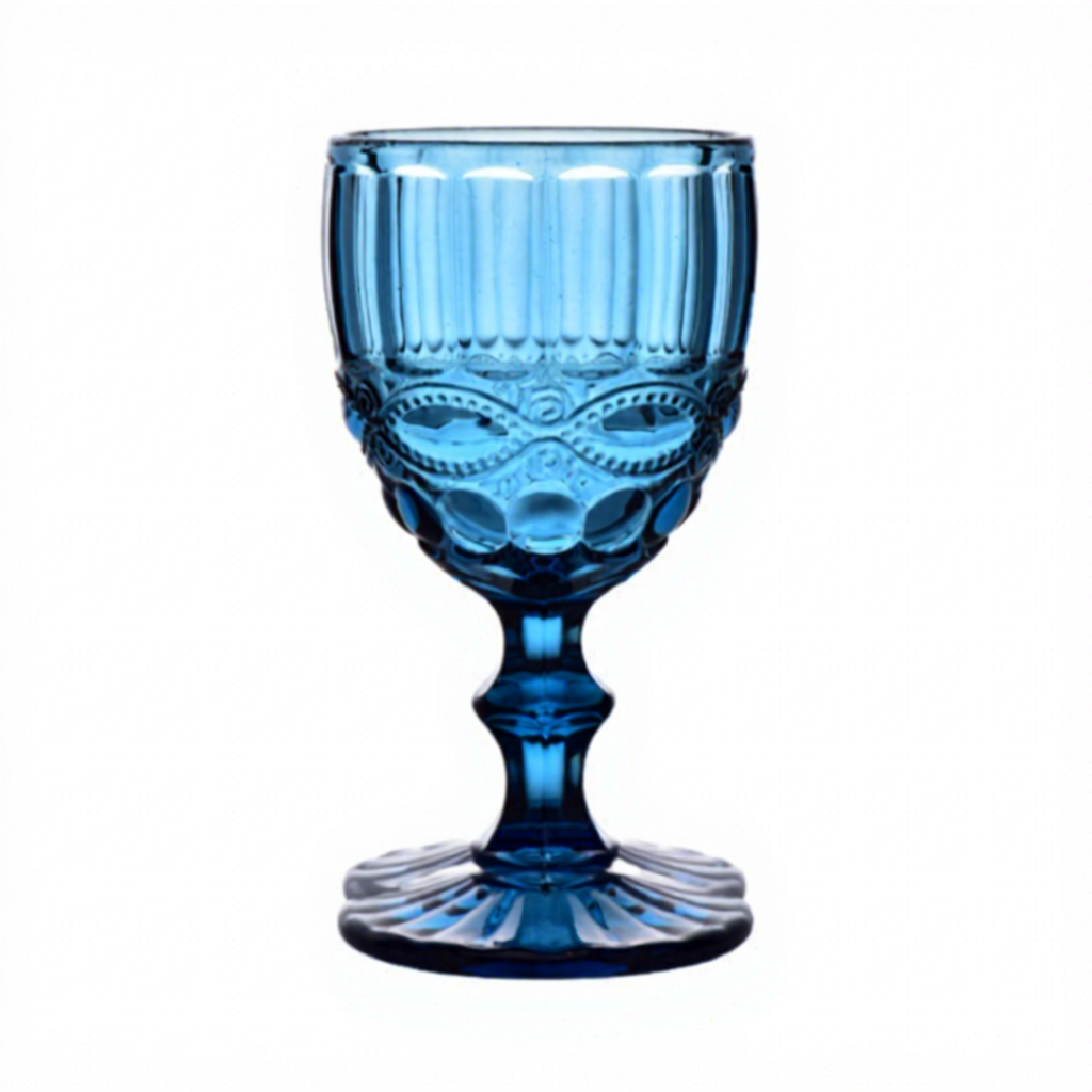 Blue snake pattern tall wine glass