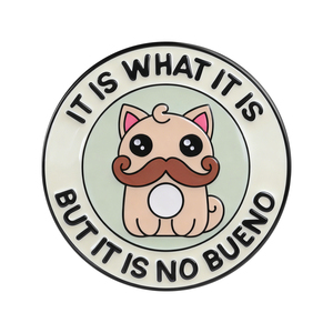 Pin de esmalte divertido con diseño de gato con bigote y barba, insignia de solapa, joyería, regalo para <span class=keywords><strong>amigos</strong></span> - Product Image 1