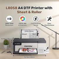 RocRow L8 A4 Imprimante DTF XP600 avec Four avec Secoueur de Poudre Logo Printing Dryer Kit Agent Revendeur