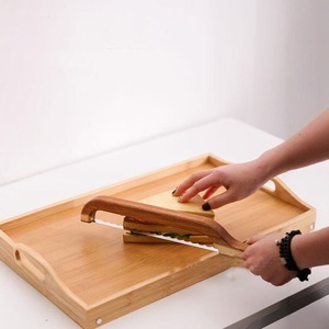 Acacia Wood Bread <b>Cutter</b> With Saw Teeth 8-9.9 In Stainless Steel Blade For Kitchen Use - Product Image 1