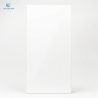 Dalle de pierre frittée blanche unie polie Luca, sans déchirures, uniforme, lisse, constante, apaisante et silencieuse