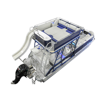 Meilleure qualité 30 pieds Double Decker légende pédale ponton bateau plongée pêche fête bateau vente en fibre de verre aluminium hors-bord