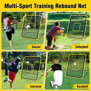 Red de Rebote para Fútbol y Béisbol, Red de Rebote <span class=keywords><strong>Multideportiva</strong></span> para Lanzamiento, 5 Ángulos Ajustables para Entrenamiento de Voleibol y Fútbol - Product Image 6