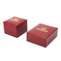 Boîte à bijoux en carton rouge magnétique portable écologique et recyclée, emballage cadeau personnalisé avec logo de marque