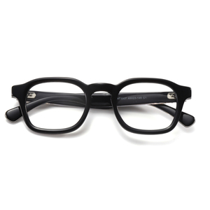 Lunettes de vue décontractées pour femmes MS 3007 en acétate, monture carrée, branches métalliques minimalistes, finition soignée, look sophistiqué - Product Image 4