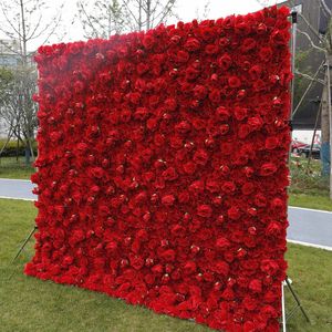 Andere Hochzeits dekorationen Hochzeit dekorative künstliche 3D rote Rose Blume Wand Hintergrund - Product Image 3