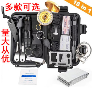 Survival Tool <b>Kit</b> 18.5x11x5cm Multi Functional Wilderness Emergency First Aid Gear Portable Outdoor Adventure Equipment - Product Image 3