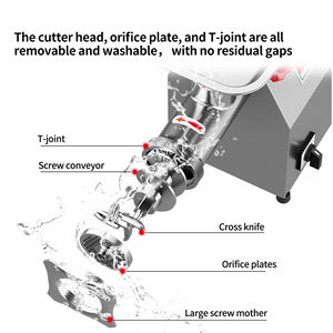 Hachoir à viande électrique haute capacité 180 kg/h, robuste, 220 V, pour restaurants commerciaux, avec fonction <span class=keywords><strong>de</strong></span> remplissage <span class=keywords><strong>de</strong></span> saucisses - Product Image 2