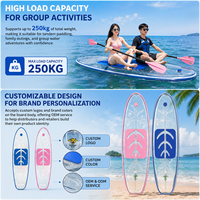 Planche à pagaie gonflable 2-en-1 certifiée CE Eco Crystal Clear avec lumière LED pour le tourisme, la pêche, le yoga et les activités aquatiques