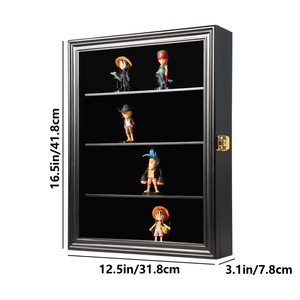 Hành động hình hiển thị trường hợp đen hình hiển thị trường hợp với cửa 12.5*16.5 treo tường Đồ chơi hình hiển thị trường hợp saks - Product Image 5