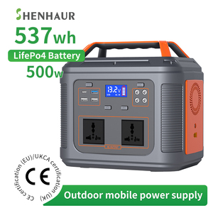 Station d'alimentation portable SHENHAUR pour le camping en plein air, batterie LiFePO4, 200W 300W 400W 500W, certifiée professionnelle, énergie solaire - Product Image 1