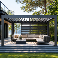 Pergola à lames orientables en aluminium de conception luxueuse, double toit, véranda, dimensions personnalisées