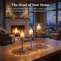 Porte-bougie en fer durable pour dîner aux chandelles - Décoration de table de luxe pour la maison