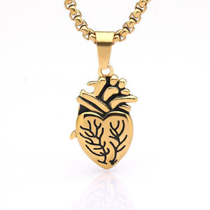 Conjunto de <span class=keywords><strong>Collar</strong></span> con Colgante de Corazón Anatómico Gótico <span class=keywords><strong>2026</strong></span> y Rompecabezas para Parejas, Cadena de Acero Inoxidable Dorada, <span class=keywords><strong>Collar</strong></span> de Corazón, Joyería - Product Image 4