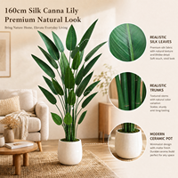 Grande plante artificielle de Canna Lily en pot, feuillage tropical, décoration nordique pour salon, verdure d'intérieur, vente en gros