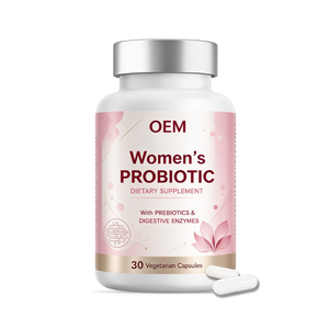 Probiotiques pour femmes OEM 50 milliards d'UFC, 10 souches avec prébiotiques et enzymes pour la santé immunitaire intestinale, 30 gélules végétales - Product Image 1