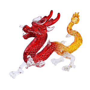 Adorno de dragón de cristal, cristal artificial, colección de colores rojo y dorado, decoración para el Año Nuevo Chino, regalo del Festival de Primavera - Product Image 5