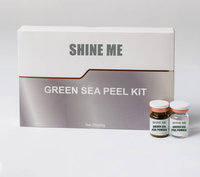 Kit de Masque Visage Poudre Peel-Off Marine Verte SPA à Marque Personnalisée Bio-Microneedling Sérum Peeling à l'Extrait d'Algues 5 Paires en 1 Boîte
