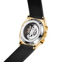 Montre automatique pour homme avec logo personnalisé, boîtier carré en silicone, fournisseur OEM Foksy
