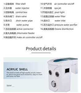 Filtre mural <span class=keywords><strong>pour</strong></span> <span class=keywords><strong>piscine</strong></span> à <span class=keywords><strong>filtration</strong></span> intégrée <span class=keywords><strong>en</strong></span> acrylique avec moteur 1HP 220V <span class=keywords><strong>pour</strong></span> piscines sans main courante - Product Image 5