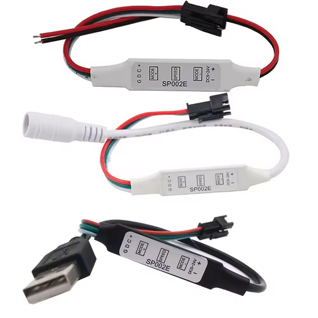 LED Controller USB Mini 3 Keys for Pixel LED Strip Light SP002E LED Light Strip Power DC5V-24V