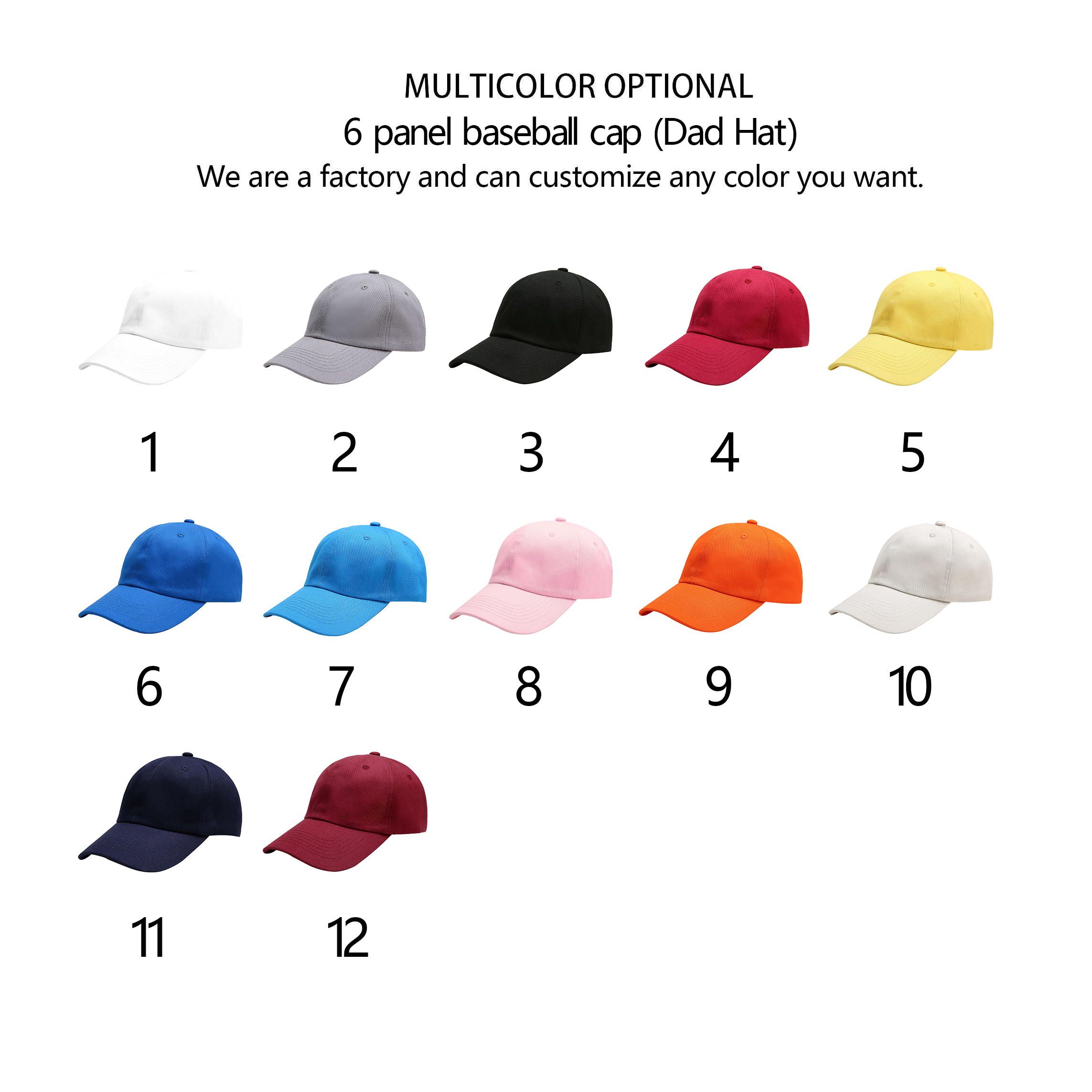 Casquette de baseball 6 panneaux (Dad Hat)