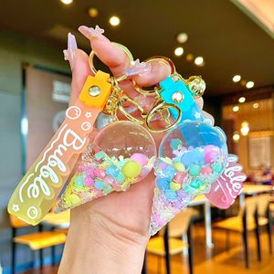 Chaveiro Feminino Criativo de Acrílico com Óleo Flutuante e Glitter, Desenho Animado Fofo de Sorvete, Estilo Kawaii, para Bolsa e Carro - Product Image 2