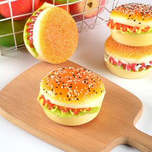 Modèle de pain à hamburger en PU, jouet alimentaire, aimant de réfrigérateur, accessoire de photographie, présentoir de vitrine de boulangerie. - Product Image 1