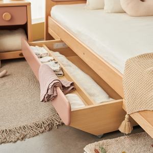 Solo B2B Boori fábrica directamente lujo diseño moderno madera maciza cama de lujo para niños tamaño completo Rosa niños niñas camas marco - Product Image 5