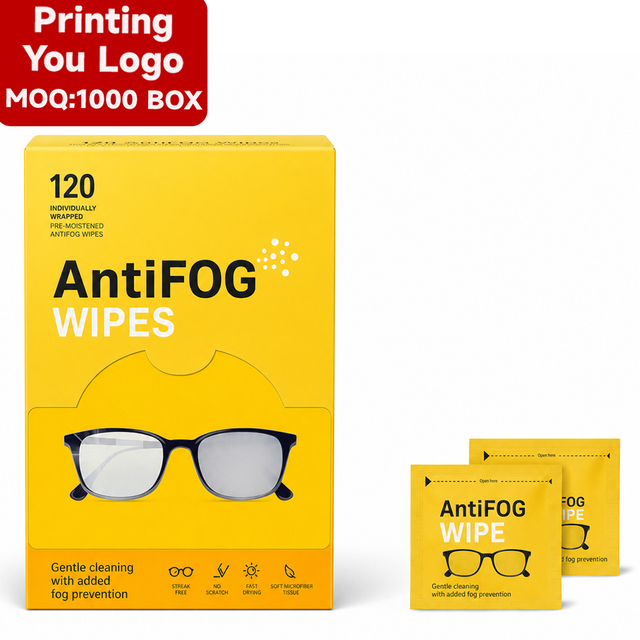 Wet Strength Paper Anti Fog Cleaning Wipes Customized Logo Lint Free for Screen Eyeglasses Camera Lens Custom Size Bulk OEM