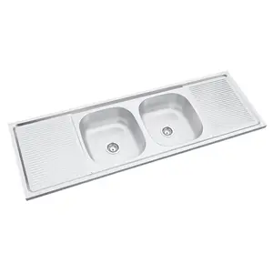 Good Double bowl with double tray lay on stainless steel deep home kitchen sink