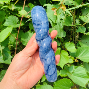Baguette de massage torsadée Heisenberg en quartz aventurine bleue, faite à la main, pour exercices de Kegel, jouet sexuel pour adultes - Product Image 4