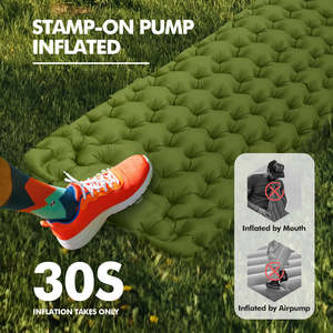 Certificado de patente Durable Portable Ultralight TPU Inflable Camping Sleeping Pad con bomba de pie incorporada Colchón de aire - Product Image 4