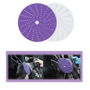 Purple Sandpaper <strong>Disk</strong> <strong>Hook</strong> and <strong>Loop</strong> Aluminum Oxide PSA Film Ceramic <strong>Sanding</strong> Disc for Automotive Metal Polishing Wood Grinding - Product Image 4