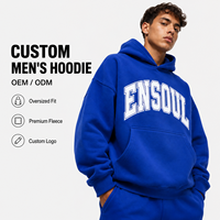 Sweat-shirt à capuche surdimensionné personnalisé pour homme, avec imprimé lettres, en molleton épais double couche, style streetwear