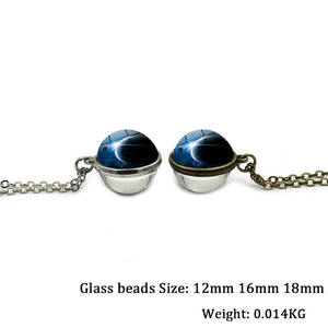 Creativo chapado en oro bola <span class=keywords><strong>de</strong></span> cristal galaxia colgante collar <span class=keywords><strong>de</strong></span> moda Sistema Solar universo planeta cristiano símbolo religioso - Product Image 4