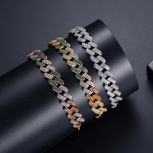Bestseller Women's Tennis <b>Bracelet</b> Rainbow Stone <b>Crystal</b> with Gold-Plated Colorful Zirconia Adjustable Chain Fashion Jewelry - Product Image 2