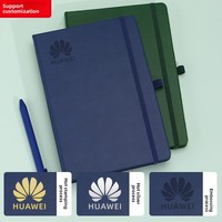 Carnet A5 en similicuir à couverture rigide, reliure sans fil, impression de logo, bande élastique, pour usage professionnel, cadeau, bloc-notes/agenda - Vente en gros