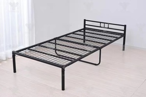 Bán buôn kim loại giường thép ráp giường di động với nệm giá rẻ ký túc xá dành cho người lớn khung kim loại hát - Product Image 2