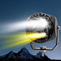 Projecteurs LED 3 pouces, faisceau haut et bas, blanc et jaune, type « visage de singe », longue portée, universels pour voiture, moto, tout-terrain