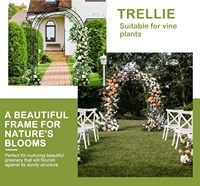 Arche de jardin de 7 pieds, arche métallique robuste, support décoratif pour treillis, idéale pour cérémonies de mariage, fêtes et plantes grimpantes