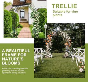 Arche de jardin de 7 pieds, arche métallique robuste, support décoratif pour treillis, idéale pour cérémonies de mariage, fêtes et plantes grimpantes - Product Image 4