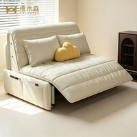 Sofá Cama Eléctrico Inteligente, Minimalista, Moderno, Multifuncional, Plegable, Extensible, sin Brazos, con Almacenamiento para Apartamentos Pequeños
