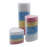 Boîte en plastique de craie à coudre triangulaire colorée de haute qualité à double papillon doré en gros emballage de 100 boîtes
