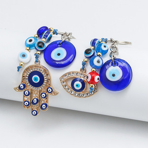 Llavero 2026 Ojo Turco Azul Creativo con Palma Dorada, Colgante para Llaves de Coche, Amuleto de la Suerte para los Mejores Regalos - Product Image 2