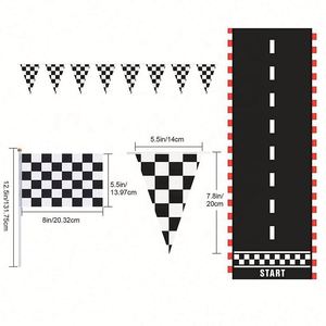 Tapis de course compétitif 2024 de 2 mètres à carreaux, bannière promotionnelle à drapeaux à carreaux - Product Image 5